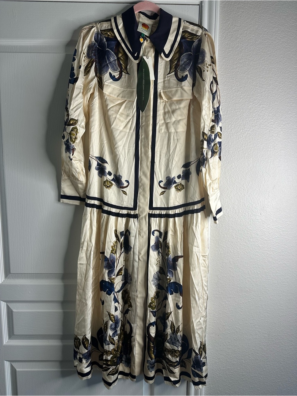 Farm Rio Golden Nature Belt Midi Dress NWT Size S - Picture 3 of 7